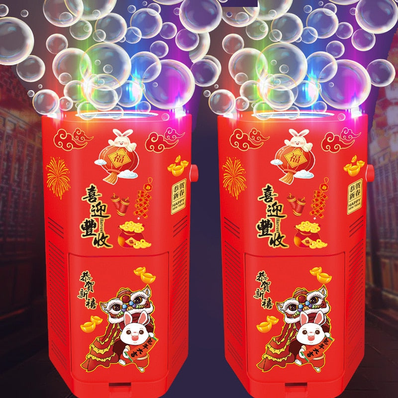 Automatic Fireworks Bubble Machine With Flash Lights