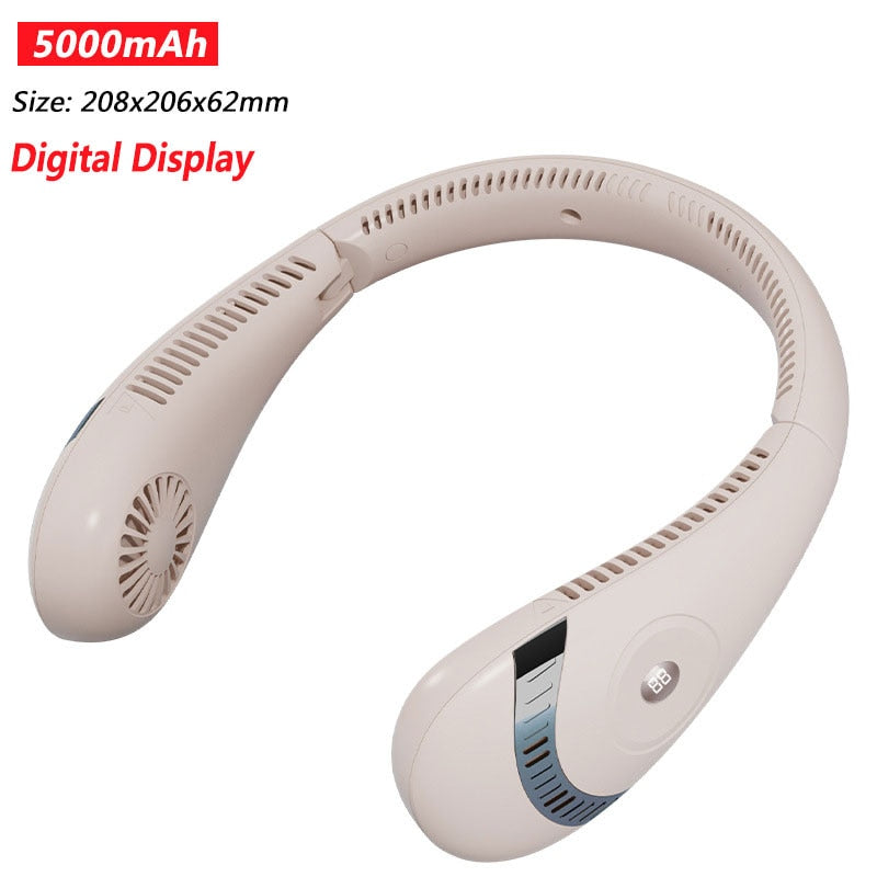 Portable 5000mAh Hanging Neck Fan
