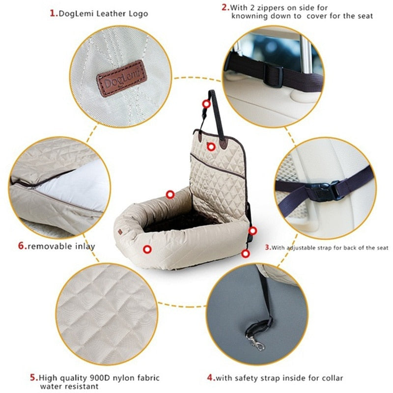 Dog Car Seat Bed Travel Dog Car Seats for Small Medium Dogs