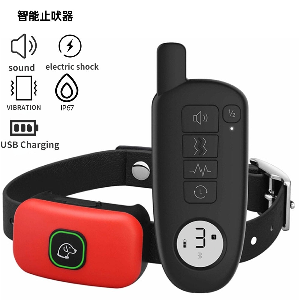 Pet Dog Anti Barking Device USB Electric Ultrasonic Dogs Training Collar