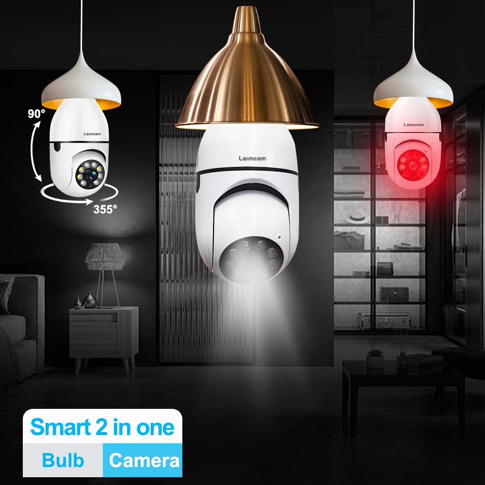 3MP E27 Bulb Camera WiFi Indoor Video Surveillance 1080P Home Security Monitor