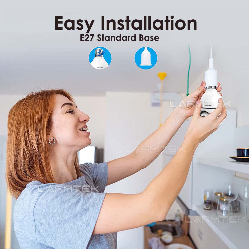 3MP E27 Bulb Camera WiFi Indoor Video Surveillance 1080P Home Security Monitor
