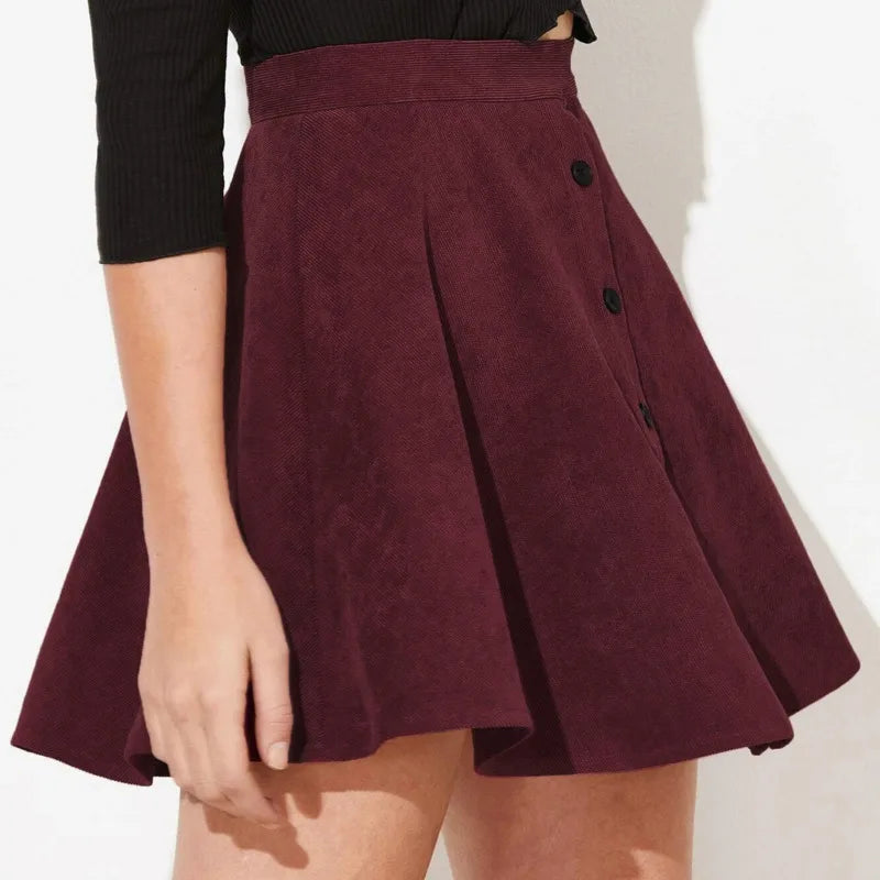 High-Waist Corduroy Skirt