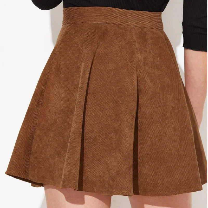 High-Waist Corduroy Skirt