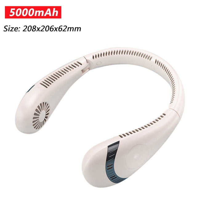 Portable 5000mAh Hanging Neck Fan