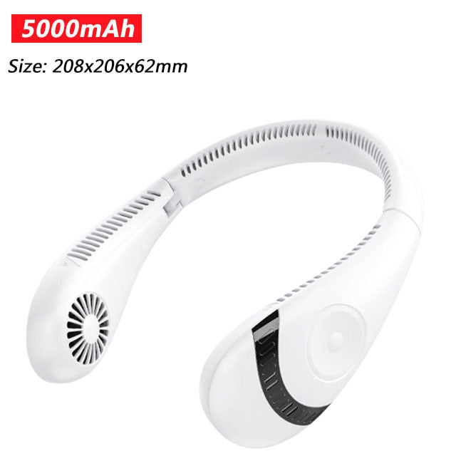 Portable 5000mAh Hanging Neck Fan